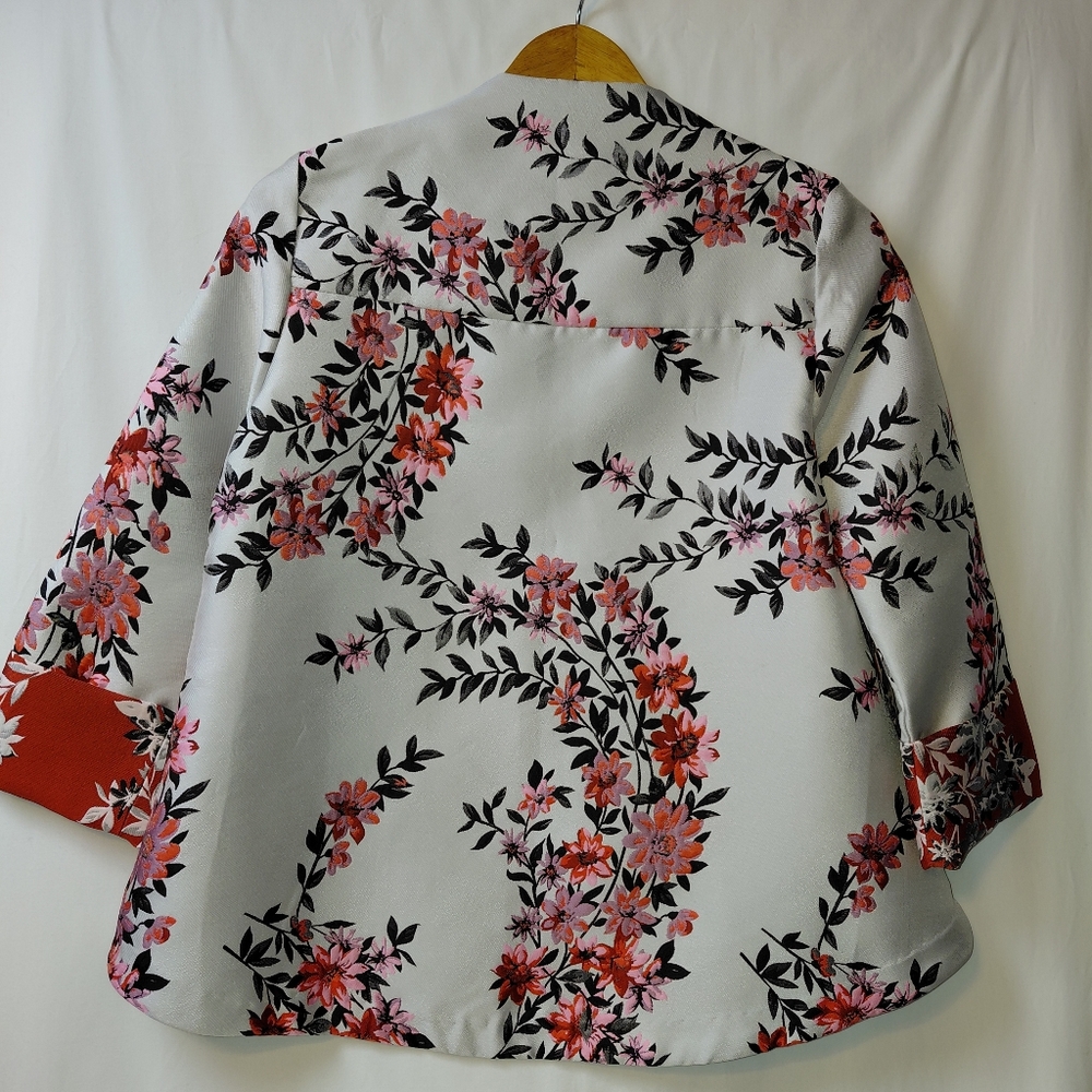 IC‎ By Connie K Floral Jacquard Kimono Style Blazer Women's Sz XS - Picture 4 of 7